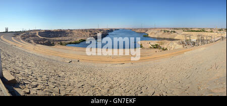 Grand barrage d'Assouan à la Nord, Egypte Banque D'Images