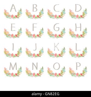 Couronne monogramme dessiné à la main une carte table à P Illustration de Vecteur