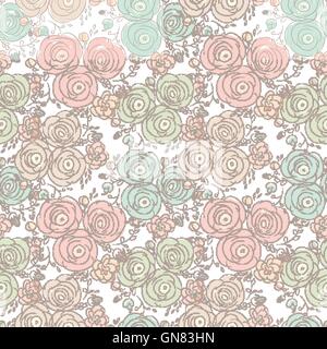 Vector floral pattern transparente avec rosiers Illustration de Vecteur