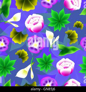 Seamless floral background. Forme volume, lumineux Illustration de Vecteur
