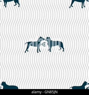 Les paris sur l'icône de combats de chiens signe. Motif géométrique transparente avec la texture. Vector Illustration de Vecteur