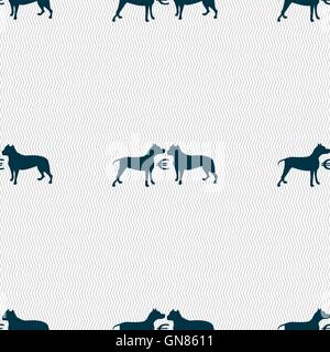 Les paris sur l'icône de combats de chiens signe. Motif géométrique transparente avec la texture. Vector Illustration de Vecteur