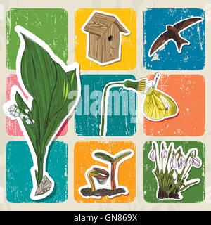 Affiche lumineuse avec éléments élastiques. Illustration de Vecteur