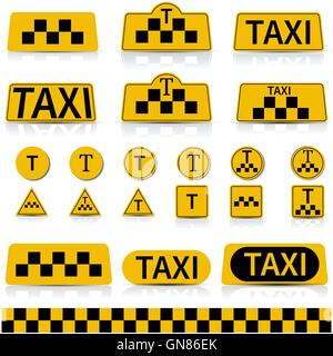 Inscrivez-Set , taxi vector illustration. Illustration de Vecteur