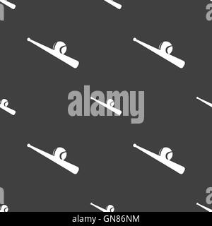Icône Baseball signe. Motif transparente sur un fond gris. Vector Illustration de Vecteur