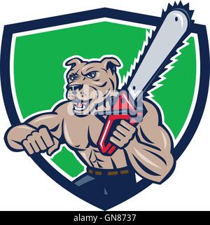 Bûcheron Tree Surgeon bâtard Chainsaw Arboriste Crest Illustration de Vecteur