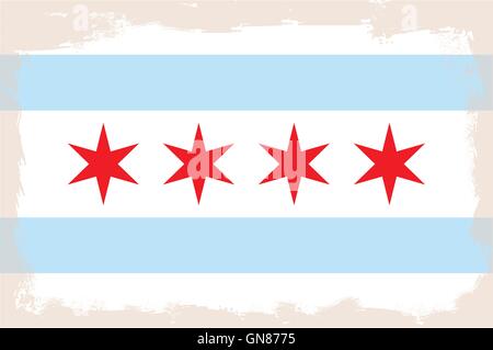 Drapeau de la ville de Chicago Illustration de Vecteur