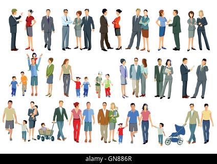 Grand groupe de personnes Illustration de Vecteur