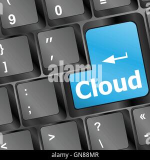 Clavier avec bouton cloud computing vector illustration Illustration de Vecteur