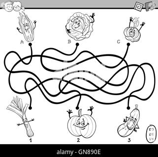 Jeu de labyrinthe Coloring Book Illustration de Vecteur