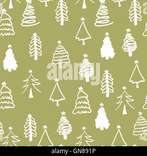 Motif décoratif sans couture d'hiver avec l'arbre de Noël. Christma Illustration de Vecteur