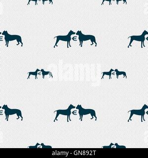 Les paris sur l'icône de combats de chiens signe. Motif géométrique transparente avec la texture. Vector Illustration de Vecteur