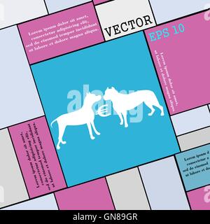 Les paris sur l'icône de combats de chiens signe. Une télévision moderne style pour votre conception. Vector Illustration de Vecteur