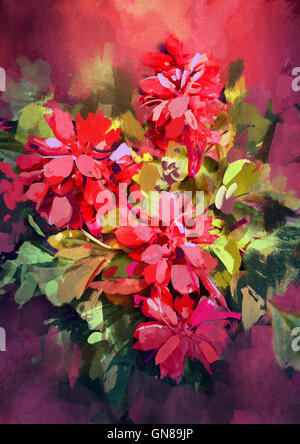 De peinture numérique abstraite,illustration fleurs colorées Banque D'Images