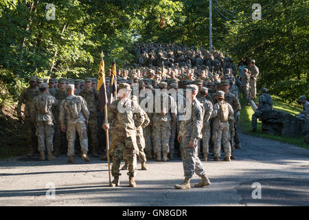 La formation des cadets au camp Buckner, United States Military Academy, West Point, NY, USA Banque D'Images