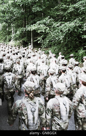 La formation des cadets au camp Buckner, United States Military Academy, West Point, NY, USA Banque D'Images