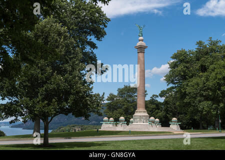 Au Monument de la bataille de l'USMA, Point de trophée, West Point, NY Banque D'Images