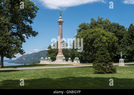 Au Monument de la bataille de l'USMA, Point de trophée, West Point, NY Banque D'Images