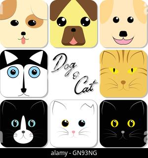 Visage Animal mignon Illustration de Vecteur