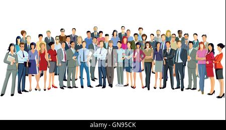 Grand groupe de personnes se tenir ensemble Illustration de Vecteur