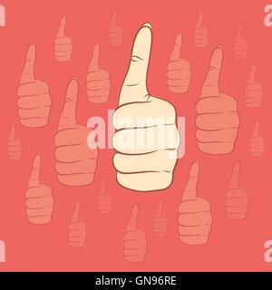 Thumb up ou comme vecteur symbole backgroud concept design Illustration de Vecteur