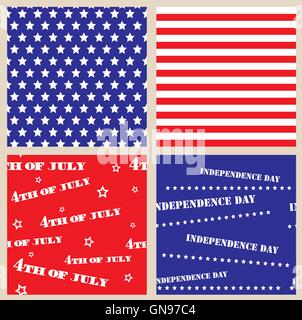 Ensemble de textures transparentes avec USA Date de l'indépendance Illustration de Vecteur