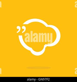 Guillemets avec vecteur ligne fine bulle. concept de référence, infos, témoignages, avis, textbox. isolated on white Illustration de Vecteur