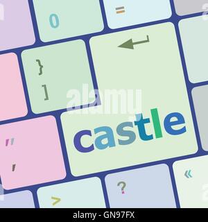 Les claviers d'ordinateur moderne avec des touches Entrer mot château vector illustration Illustration de Vecteur