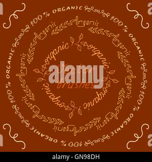 - Brosse vecteur biologique. Sur un fond ocre foncé Illustration de Vecteur