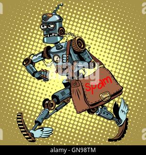 Robot spam électronique e-mail postman Illustration de Vecteur