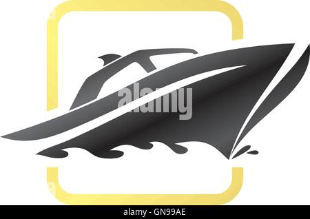 Modèle de bateau yacht Illustration de Vecteur