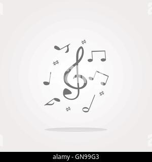 L'icône de note de musique vecteur. L'icône de note de musique photo. L'icône de note de musique libre de droit. L'icône de note de musique note de musique Dessin Icône Art. Illustration de Vecteur