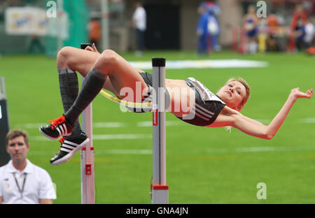 Varsovie, Pologne. Août 28, 2016. Kamila Skolimowska Athlétisme Memorial. Svetlana Radzivil (UZB), saut en hauteur femmes Action © Plus Sport/Alamy Live News Banque D'Images