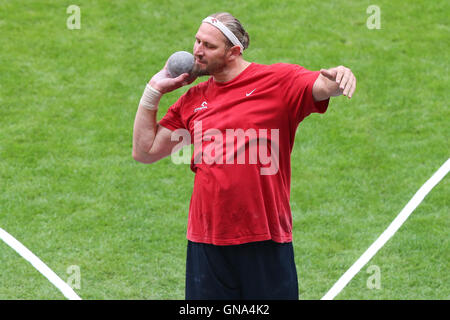 Varsovie, Pologne. Août 28, 2016. Kamila Skolimowska Athlétisme Memorial. Tomasz Majewski (POL), mens shot © putt Plus Sport Action/Alamy Live News Banque D'Images