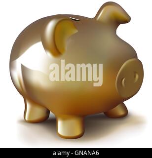 Golden Piggy Bank Illustration de Vecteur