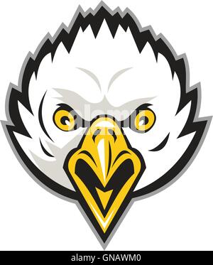 American Bald Eagle Head Screaming Retro Illustration de Vecteur