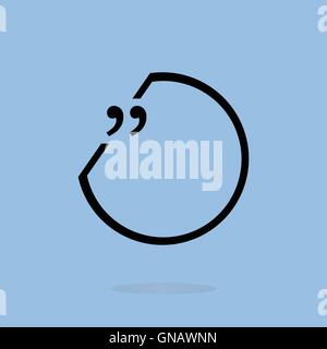 Guillemets avec vecteur ligne fine bulle. concept de référence, infos, témoignages, avis, textbox. isolated on white Illustration de Vecteur