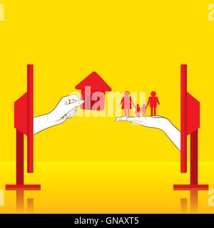 Économiser de l'argent à investir pour acheter de nouveaux accueil concept design vector Illustration de Vecteur