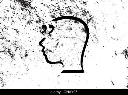 Guillemets avec vecteur ligne fine bulle. concept de référence, infos, témoignages, avis, textbox. isolated on white Illustration de Vecteur