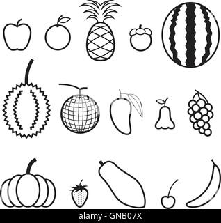 Icône de ligne fruits Illustration de Vecteur