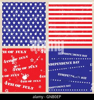Ensemble de textures transparentes avec USA Date de l'indépendance Illustration de Vecteur