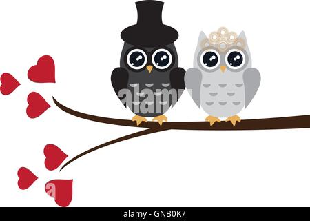 Mariage de hibou Illustration de Vecteur