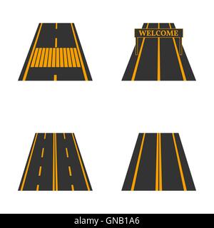 Icônes de la route, vector illustration. Illustration de Vecteur