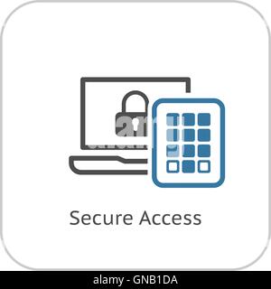 L'icône d'accès sécurisé. Modèle plat. Illustration de Vecteur