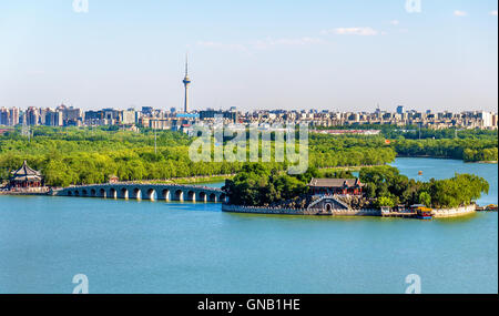 Le Lac de Kunming vu du Palais d'été - Beijing Banque D'Images