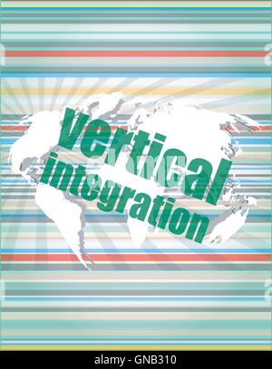 Concept d'affaires : mots intégration verticale sur l'écran numérique avec guillemets vecteur ligne fine bulle. concept de c Illustration de Vecteur