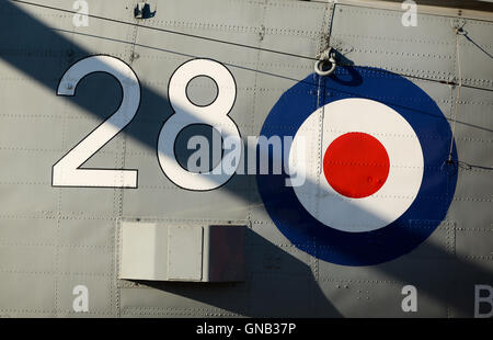 Détail d'un de recherche et de sauvetage de la Marine royale Westland Sea King HU5SAR. Type D national cocarde. Banque D'Images