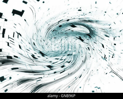 Blanc et bleu abstrait arrière-plan en spirale numérique. 3d illustration Banque D'Images