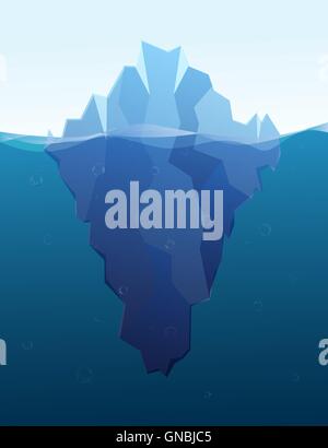 Gros iceberg dans la mer, télévision illustration Illustration de Vecteur