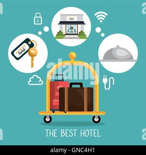 Meilleur hôtel set icônes services Illustration de Vecteur